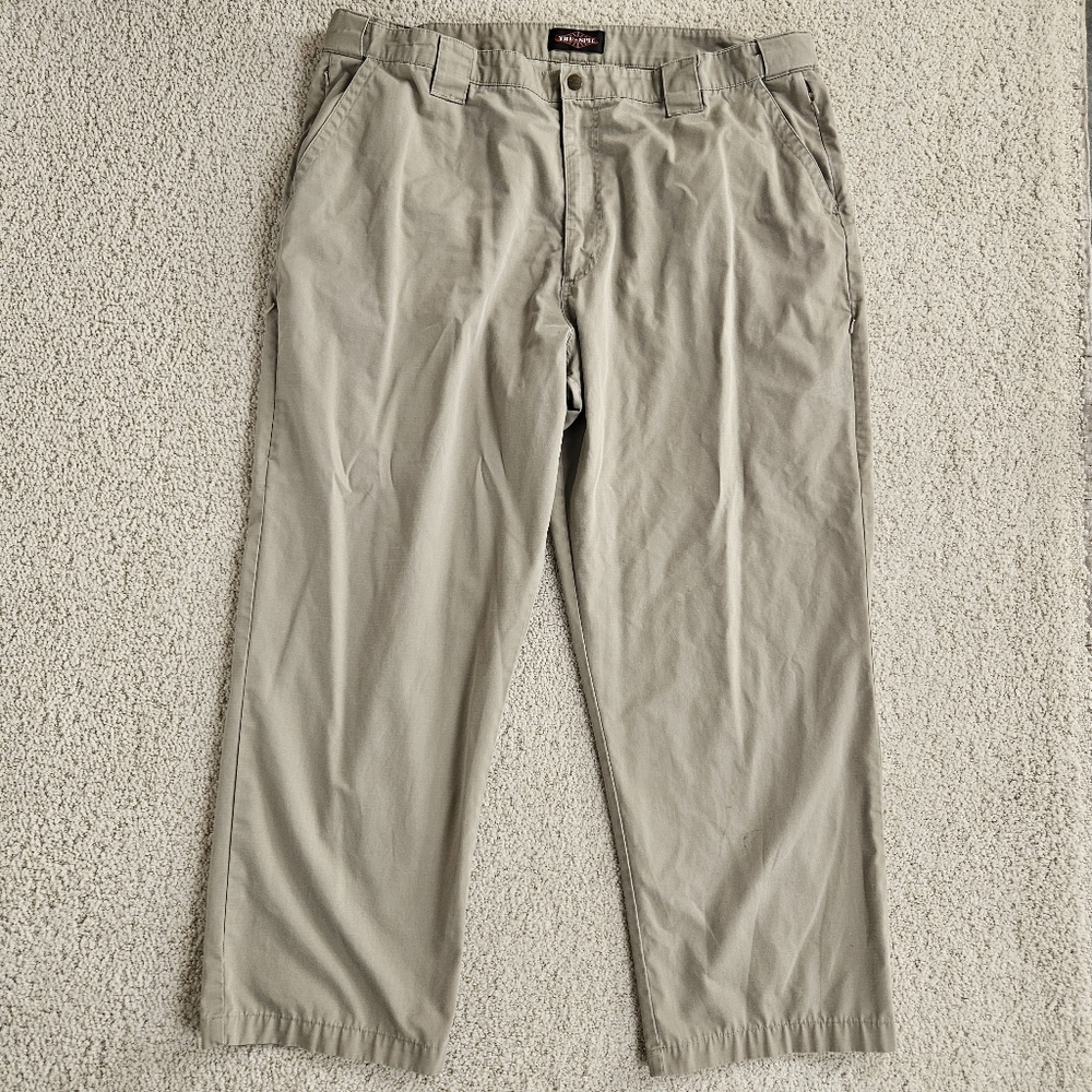 Flawed Tru Spec Tactical Pants Mens 44x30 Tan Beige Pockets Elastic